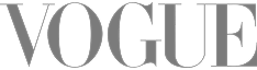 Vogue magazine logo in elegant font.