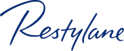 Restylane logo in blue script font.